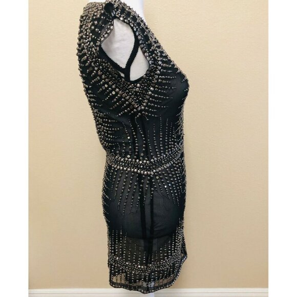Diamond for Eden Dress HEAVY BEADED studded / SHIRT Designer Dress Size 0 - Picture 4 of 8